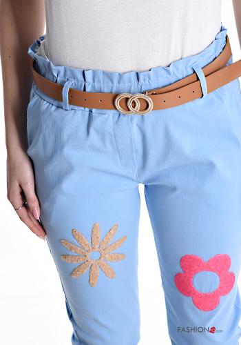 Pantalone Fantasia floreale con elastico con cintura con tasche - ph 4