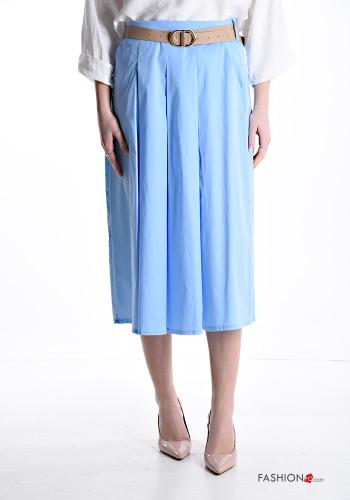 midi Cotton Skirt with belt with elastic