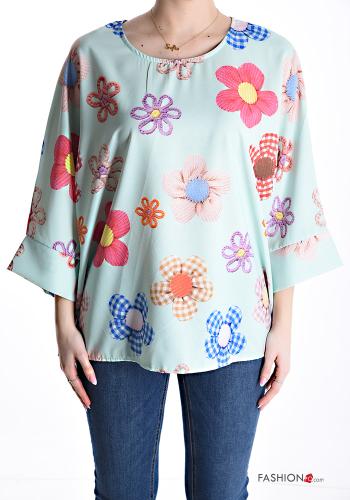 Floral Blouse 3/4 sleeve