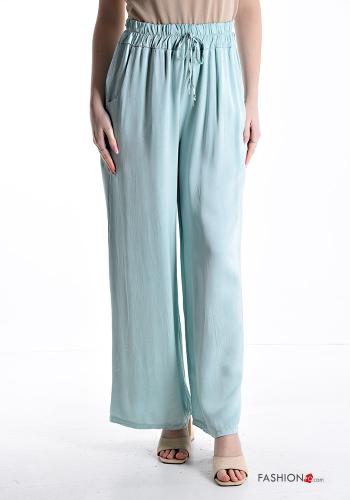 wide leg Trousers with pockets with elastic with bow