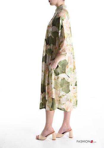 Robe chemise en Coton à Imprimé Floral avec poches - ph 3