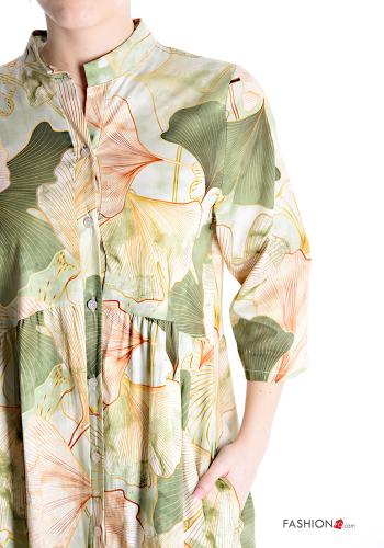 Robe chemise en Coton à Imprimé Floral avec poches - ph 4
