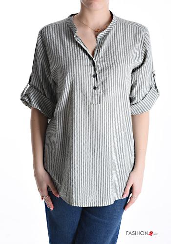 Striped Cotton Shirt with buttons - ph 1