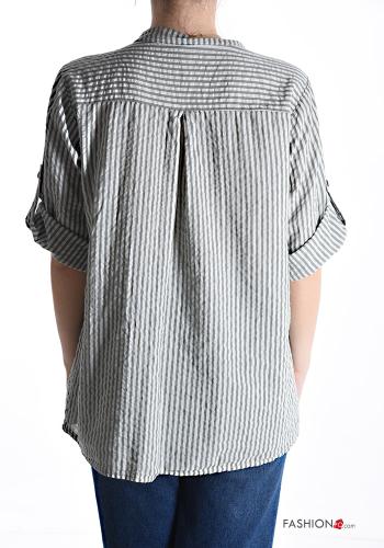 Striped Cotton Shirt with buttons - ph 2