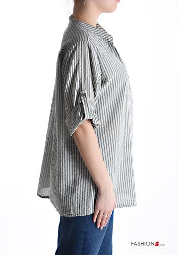 Striped Cotton Shirt with buttons - ph 3