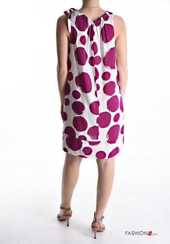 Polka-dot knee-length crew neck Dress with bow without lining - ph 2