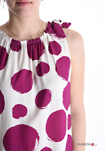 Polka-dot knee-length crew neck Dress with bow without lining - ph 4