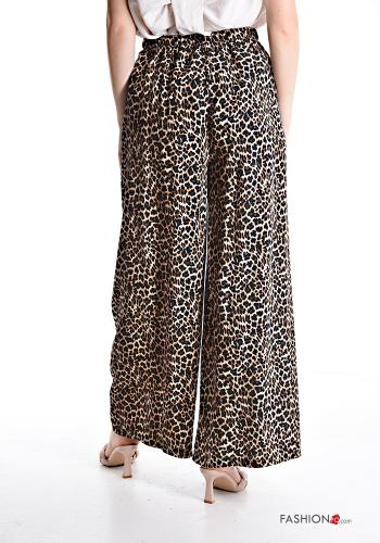 Pantalone wide leg Fantasia animalier con elastico - ph 2
