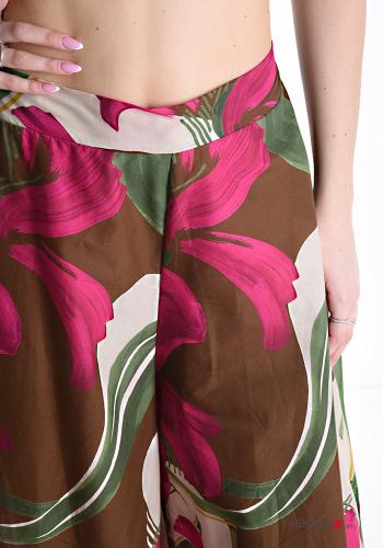 Pantalones de Algodón wide leg con elástico - ph 4