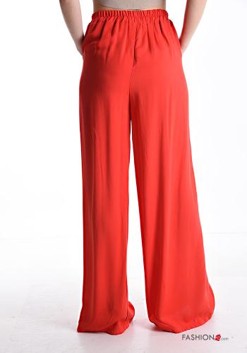 Calças wide leg longo com bolsos com elástico - ph 2