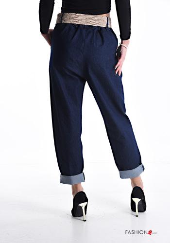Jeans aus Baumwolle mit Gürtel mit gummizug mit Taschen - ph 2