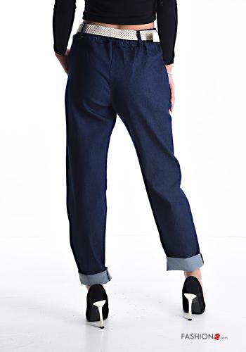Jeans aus Baumwolle mit Gürtel mit gummizug mit Taschen - ph 2