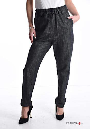 Pantalon en Coton avec poches avec élastique