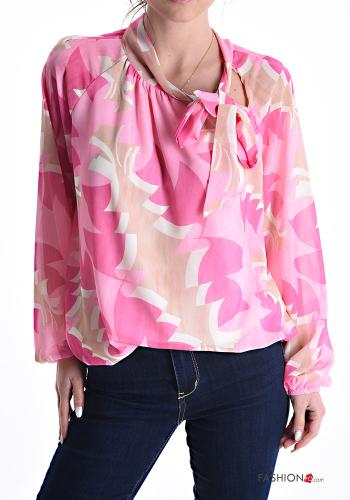 Blusa Fantasia stampata con fiocco - ph 1