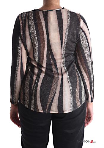 Camiseta de manga larga De lurex con cuello en v - ph 2
