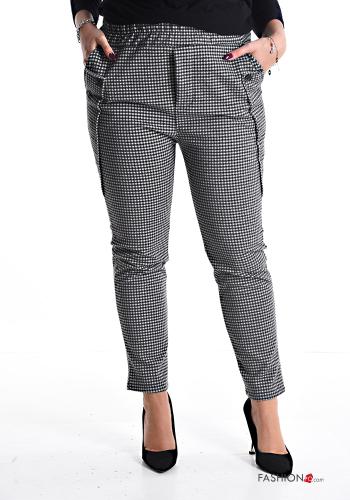 Pantalone Fantasia quadrettata vichy con tasche con elastico - ph 1