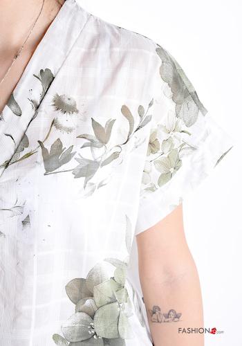 Blusa in Cotone maniche corte scollo a V - ph 4