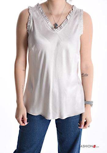 Top scollato sulla schiena scollo a V con strass - ph 1