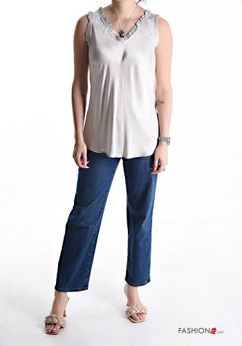 Top scollato sulla schiena scollo a V con strass - ph 5