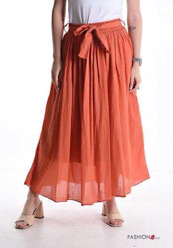 Gonna in Cotone con cintura in stoffa con fodera con elastico - ph 1