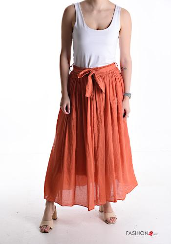 Gonna in Cotone con cintura in stoffa con fodera con elastico - ph 5