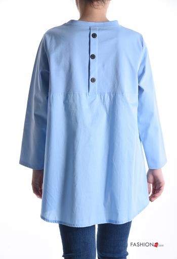 T-shirt à manches longues en Coton col rond à boutons - ph 2