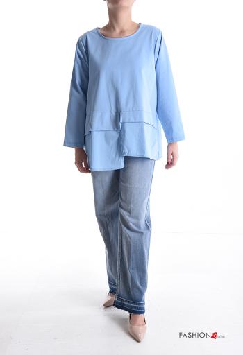 Maglietta a manica lunga in Cotone asimmetrico girocollo - ph 5