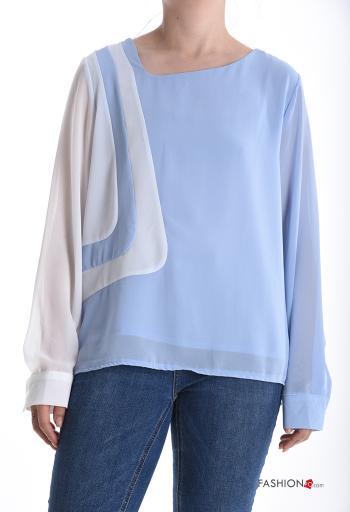 Blouse manches longues chiffon à Imprimé Géométrique - ph 1