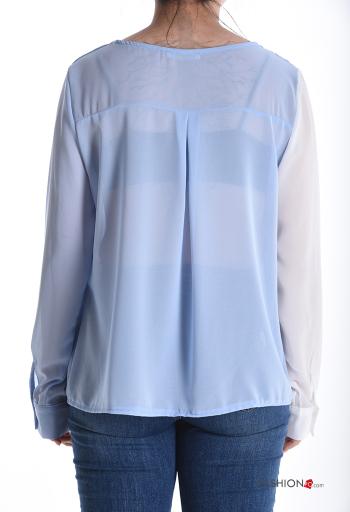 Blouse manches longues chiffon à Imprimé Géométrique - ph 2
