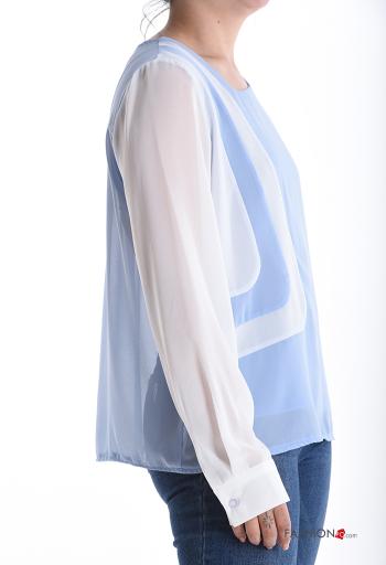 Blouse manches longues chiffon à Imprimé Géométrique - ph 3