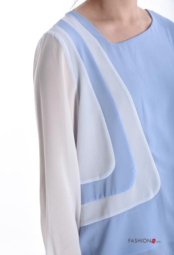 Blouse manches longues chiffon à Imprimé Géométrique - ph 4