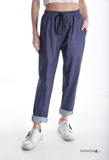 Pantalone Fantasia pois con tasche con elastico