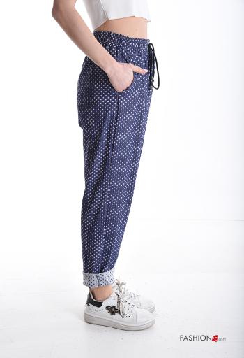 Pantalone Fantasia pois con tasche con elastico - ph 3