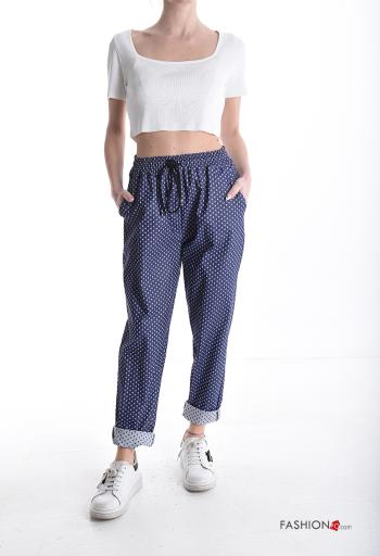 Pantalone Fantasia pois con tasche con elastico - ph 5