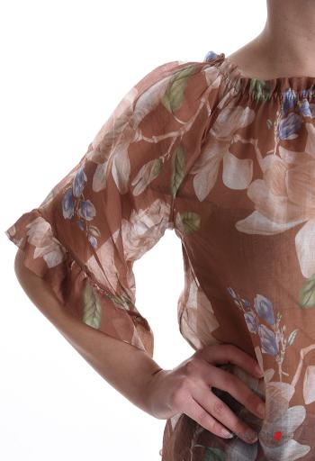 Camisa manga volante Estampado Floral con elástico manga tres cuartos - ph 4