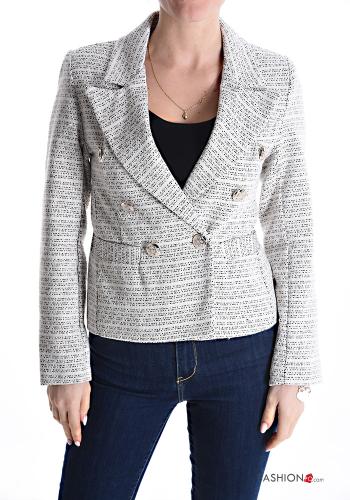 Blazer aus Baumwolle mit Knöpfen mit Futter - ph 1