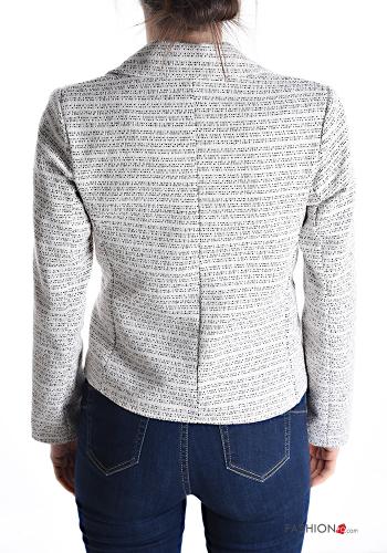 Blazer aus Baumwolle mit Knöpfen mit Futter - ph 2