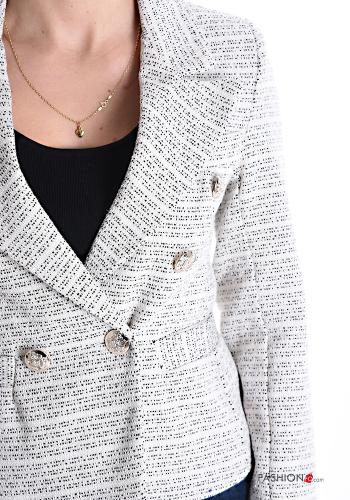 Blazer aus Baumwolle mit Knöpfen mit Futter - ph 4