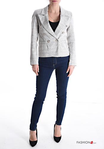 Blazer aus Baumwolle mit Knöpfen mit Futter - ph 5