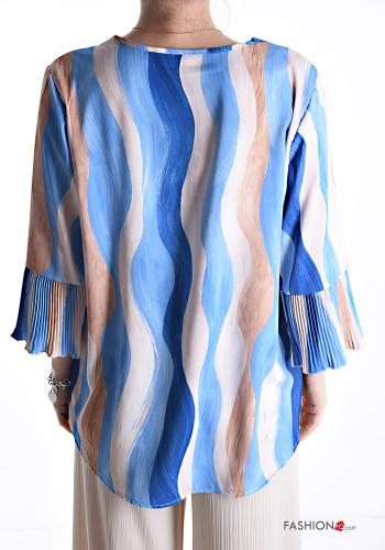 Multicoloured Blouse with v-neck 3/4 sleeve - ph 2