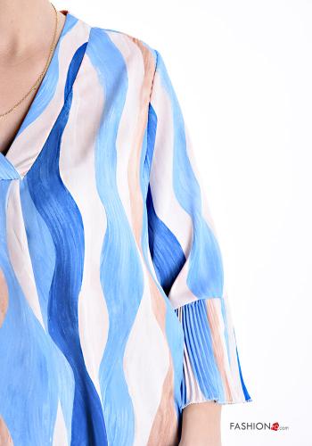 Multicoloured Blouse with v-neck 3/4 sleeve - ph 4