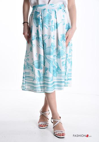 Saia midi Floral com elástico - ph 1