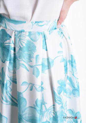 Saia midi Floral com elástico - ph 4