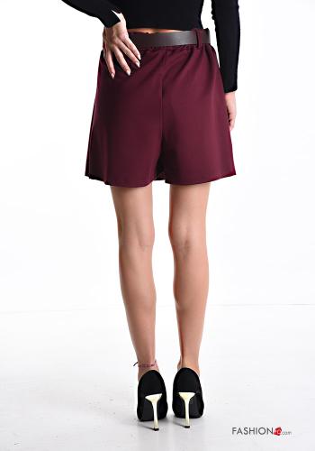 Jupe-Pantalon en Coton courte avec ceinture - ph 2