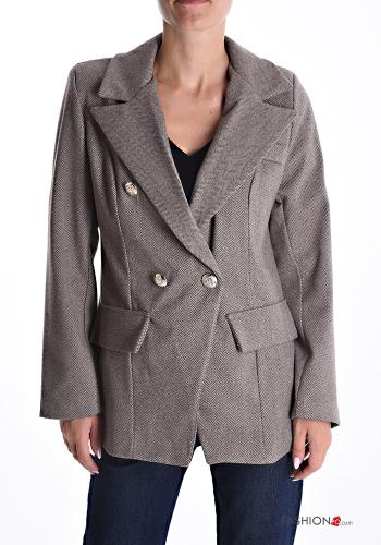 doppelreihig lange ärmel Jacke mit Knöpfen - ph 1