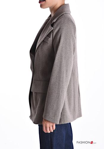 doppelreihig lange ärmel Jacke mit Knöpfen - ph 3