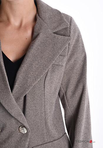 doppelreihig lange ärmel Jacke mit Knöpfen - ph 4