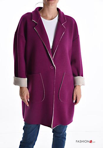 Cappotto maniche lunghe taglio vivo con tasche senza fodera - ph 1