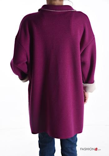 Cappotto maniche lunghe taglio vivo con tasche senza fodera - ph 2