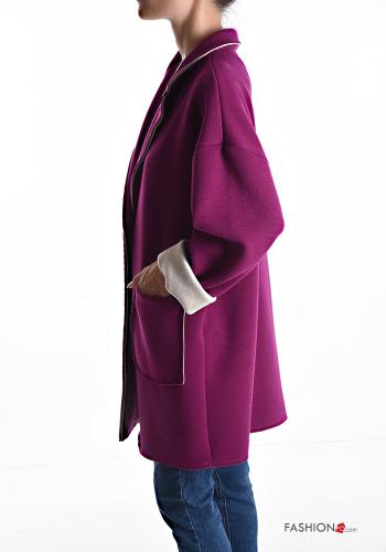 Cappotto maniche lunghe taglio vivo con tasche senza fodera - ph 3
